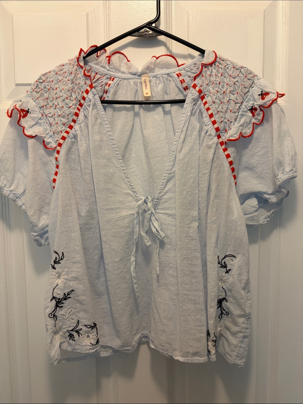 Anthropologie LyreBird cotton peasant top size small